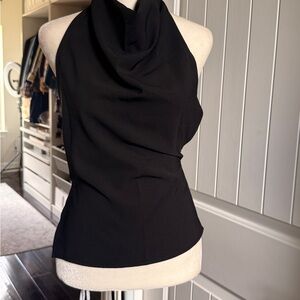SHEIN Black Halter Cowl Neck Tank